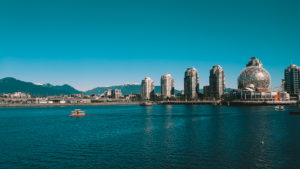 Blick auf Science world Vancouver