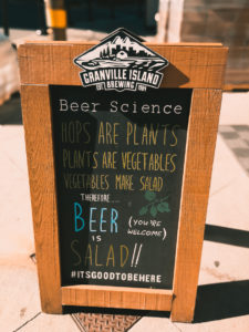 Schild vor Granville Island Brewery