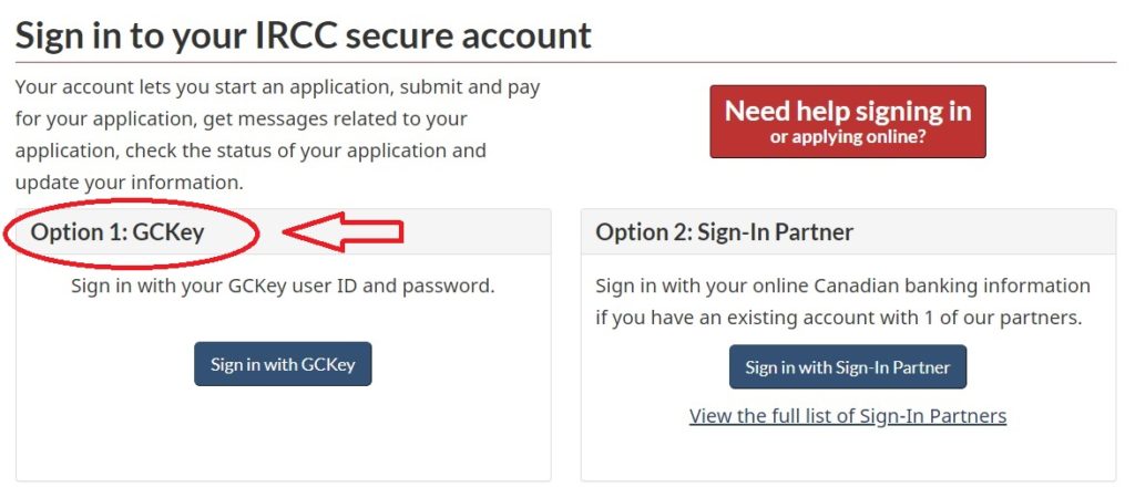 Screenshot sign in Optionen 