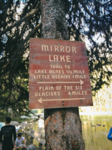 Schild am Mirror Lake